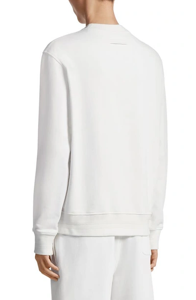Shop Zegna Soft Touch Cotton French Terry Sweatshirt In White