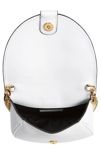 Shop Moschino Logo Belt Leather Crossbody Bag In 0001 White