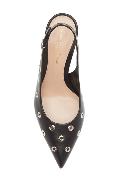 Shop Gianvito Rossi Grommet Detail Pointed Toe Pump In Black