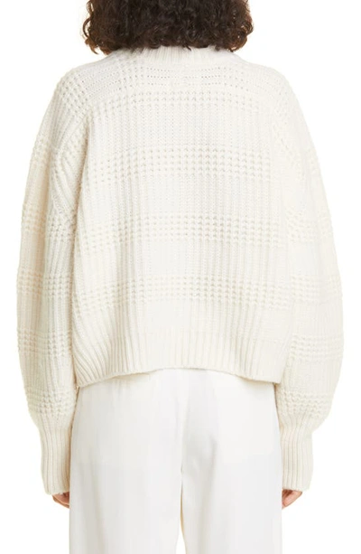 Shop Loulou Studio Duba Mixed Stitch Cashmere Sweater In Ivory