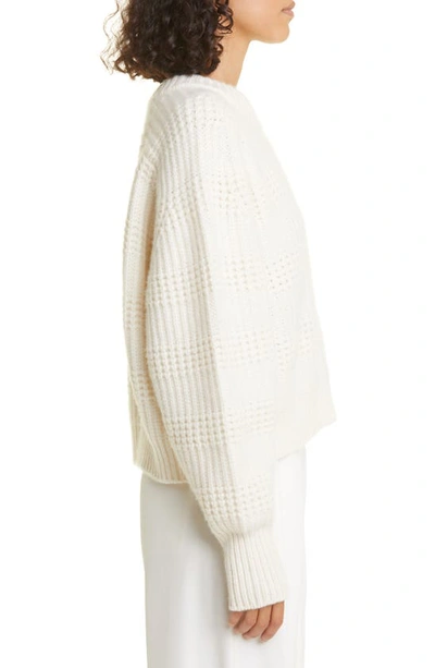 Shop Loulou Studio Duba Mixed Stitch Cashmere Sweater In Ivory