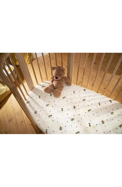 Shop Stokke Sleepi™ Mickey Mouse Cotton Fitted Bed Sheet In White