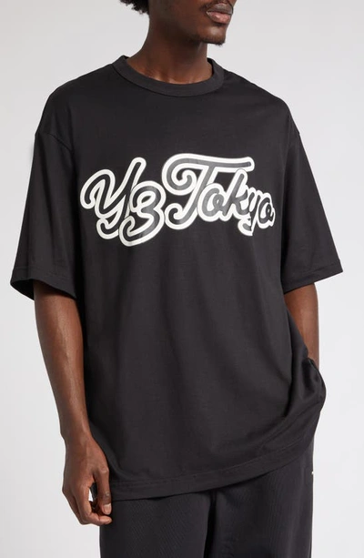 Shop Y-3 Gfx Logo Graphic T-shirt In Black