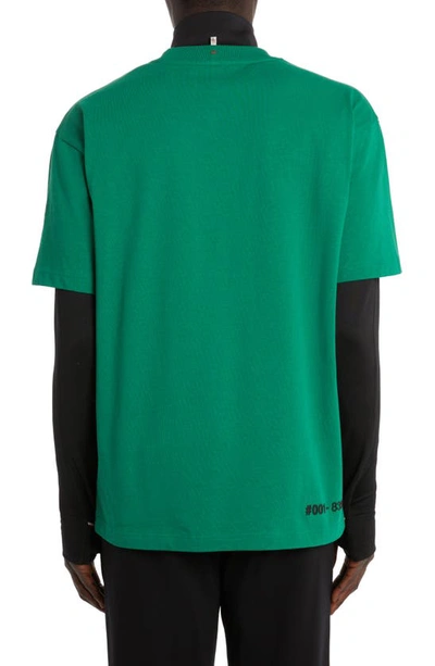 Moncler Embossed Logo Graphic T-shirt In Green