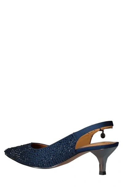 J. Reneé Womens Embellished Suede Kitten Heels In Navy