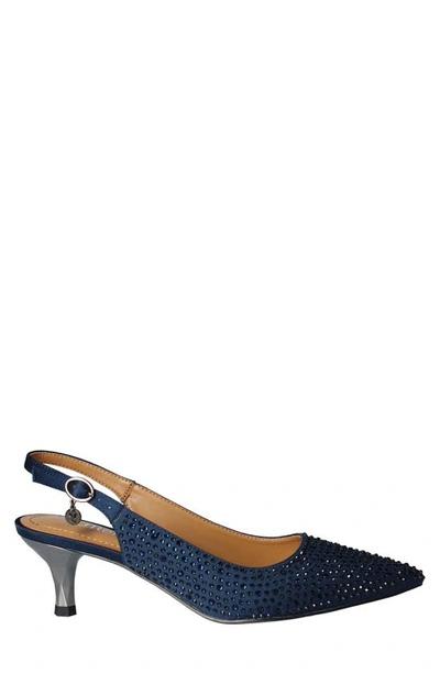 J. Reneé Womens Embellished Suede Kitten Heels In Navy