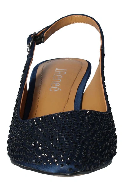 J. Reneé Womens Embellished Suede Kitten Heels In Navy