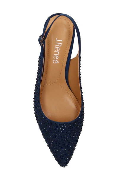 J. Reneé Womens Embellished Suede Kitten Heels In Navy