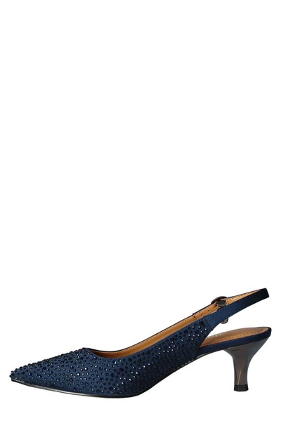 J. Reneé Womens Embellished Suede Kitten Heels In Navy