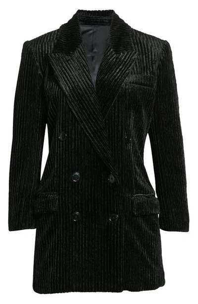 Shop Isabel Marant Ribbed Stretch Velvet Blazer In Black