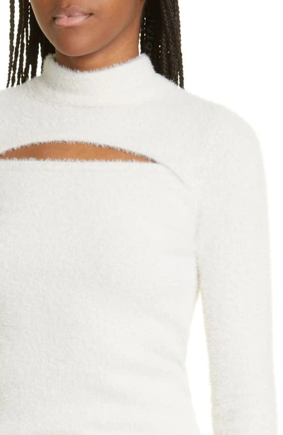 Shop Isabel Marant Étoile Mayers Cutout Mock Neck Sweater In Ecru