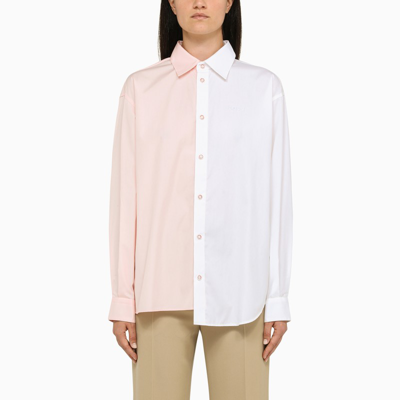 Shop Marni | Asymmetrical Colour-block Cotton Shirt In White