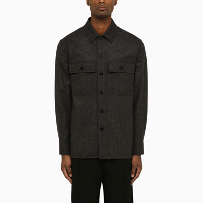 Shop Jil Sander Grey Regular Shirt In Wool