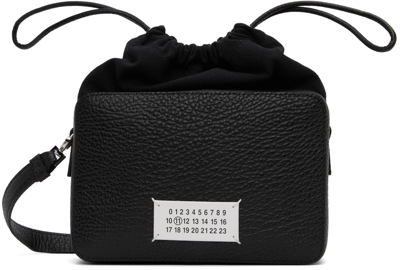 Shop Maison Margiela Black Logo Crossbody Bag In T8013 Black