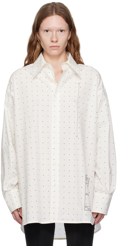 Shop Mm6 Maison Margiela White Polka Dot Shirt In 001s White