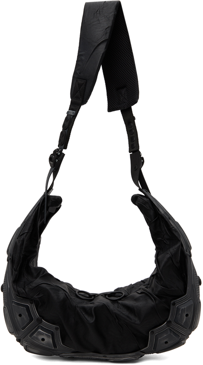 Shop Innerraum Ssense Exclusive Black & Gray Half Moon Messenger Bag In Distessed Black