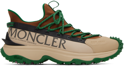 Shop Moncler Green & Beige Trailgrip Lite 2 Sneakers In P38 Sand/green