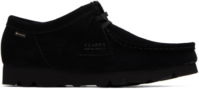 Shop Clarks Originals Black Wallabee Derbys In Black Suede