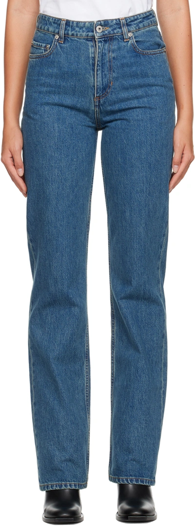 Shop Burberry Blue Straight-leg Jeans In Classic Blue
