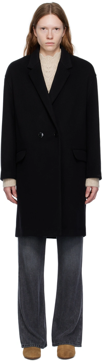 Shop Isabel Marant Black Efegozi Coat In 01bk Black