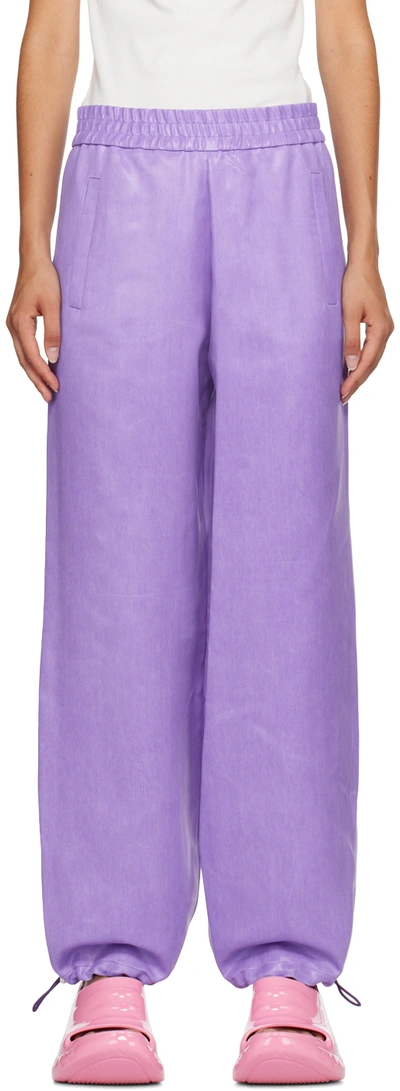 Shop Jw Anderson Purple Coated Trousers In 700 Purple