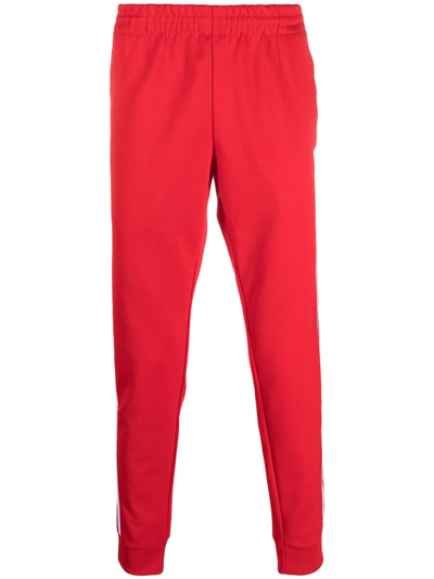 Shop Adidas Originals Logo-embroidered Track Pants In Red
