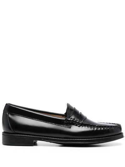 Shop G.h. Bass & Co. Round-toe Leather Loafers In Black