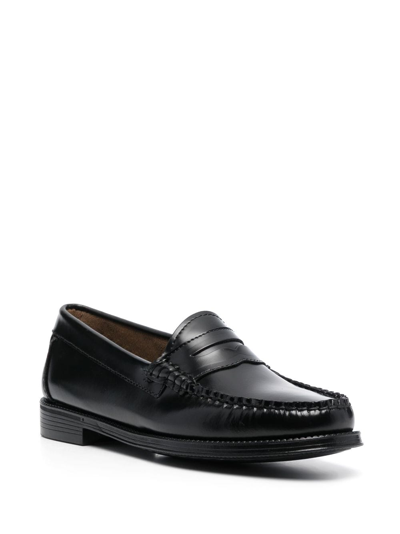 Shop G.h. Bass & Co. Round-toe Leather Loafers In Black