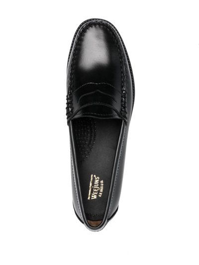 Shop G.h. Bass & Co. Round-toe Leather Loafers In Black