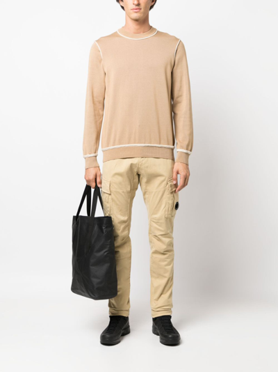 C.p. Company Tailored Mid-rise Straight Pants With Cargo Pockets In Neutrals
