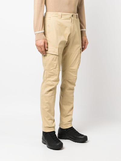 Shop C.p. Company Lens-detail Cargo Tapered Trousers In Neutrals