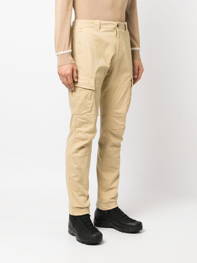 C.p. Company Tailored Mid-rise Straight Pants With Cargo Pockets In Neutrals