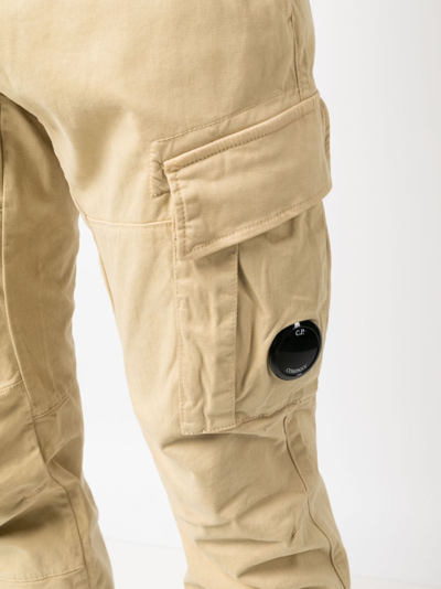 C.p. Company Tailored Mid-rise Straight Pants With Cargo Pockets In Neutrals