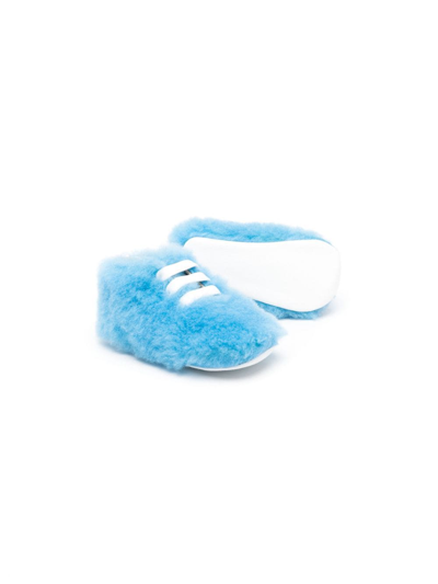Montelpare Tradition Faux-fur Lace-up Sneakers In Blue