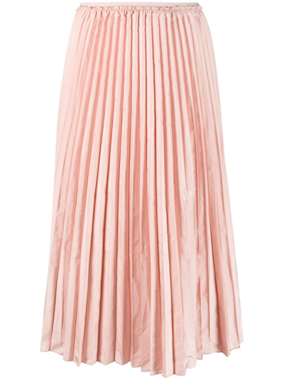 Shop Red Valentino Elasticated Pleated Skirt In Pink