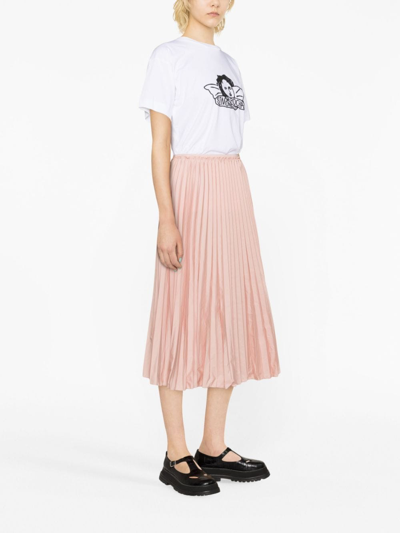 Shop Red Valentino Elasticated Pleated Skirt In Pink
