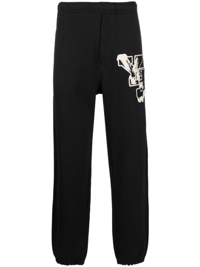Y-3 Graphic Print Track Pants For Men And Women In Black