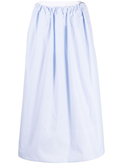 Shop Nackiyé Almost Kelly Gingham-check Print Skirt In Blue