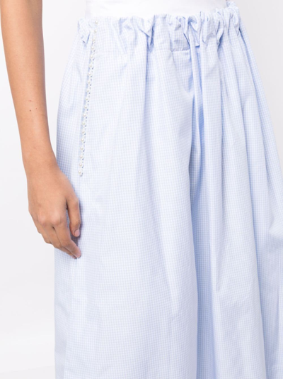 Shop Nackiyé Almost Kelly Gingham-check Print Skirt In Blue