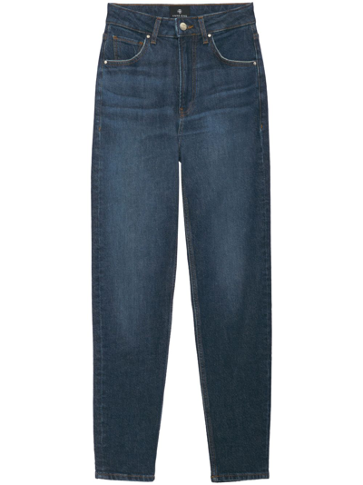 Shop Anine Bing Clyde Tapered Jeans In Blue