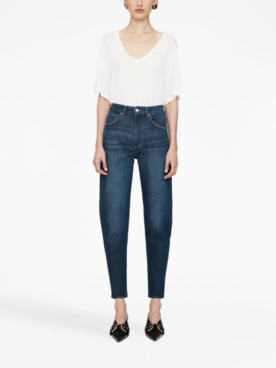 Shop Anine Bing Clyde Tapered Jeans In Blue