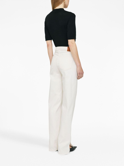 Anine Bing Womens Ecru Manon Wide-leg Mid-rise Denim Jeans In White