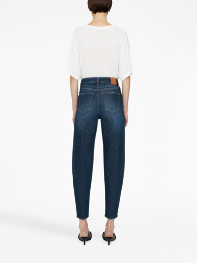 Shop Anine Bing Clyde Tapered Jeans In Blue