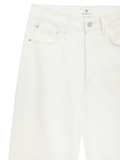 Shop Anine Bing Royjean Mid-rise Jeans In White