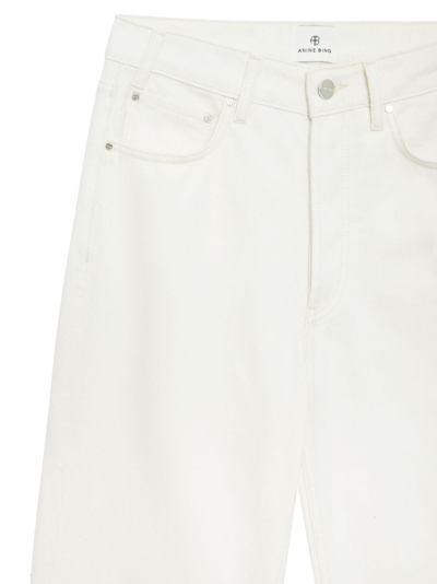 Anine Bing Womens Ecru Manon Wide-leg Mid-rise Denim Jeans In White