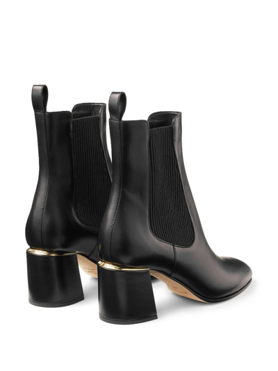 Jimmy Choo Thessaly Calfskin Chelsea Ankle Booties In Black