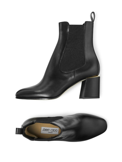 Jimmy Choo Thessaly Calfskin Chelsea Ankle Booties In Black