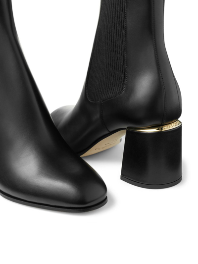 Jimmy Choo Thessaly Calfskin Chelsea Ankle Booties In Black