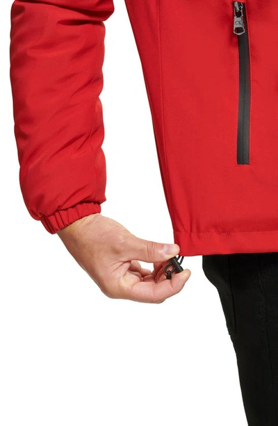 Calvin Klein Water Resistant Hooded Jacket In True Red