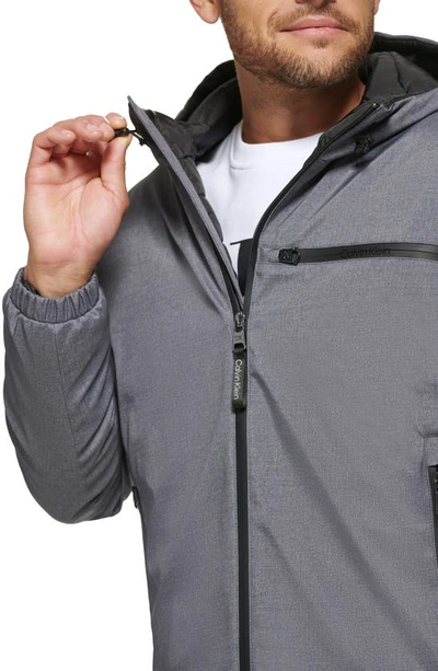 Calvin Klein Water Resistant Hooded Jacket In Lt Grey Heather